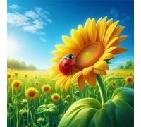 Jigsaw Puzzles for Adults 500 Piece jigsaw puzzles for Adult Educational Game Challenge Toy 500 Pieces Puzzle Challenging Games for The Whole for adults,Sunflower Field Ladybug puzzle Gifts
