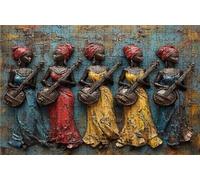 Jigsaw Puzzles for Adults 500 Piece Jigsaw Puzzles for Adults African Women Creative Puzzle for Family Educational Games Home Decoration Gifts for Women Puzzle Theme: Musical Instruments RXPT-8588