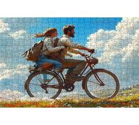 Jigsaw Puzzles for Adults 500 Piece Jigsaw Puzzles for Adults Bike Creative Puzzle for Family Educational Games Home Decoration Gifts for Women DIY Puzzle Wall Decoration Theme: Couples RXPT-8976