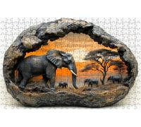 Jigsaw Puzzles for Adults 500 Piece Jigsaw Puzzles for Adults Elephant Creative Puzzle for Family Educational Games Home Decoration Gifts for Women DIY Puzzle Wall Decoration Theme: Abstract RXPT10540