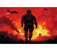 Jigsaw Puzzles for Adults 500 Piece Jigsaw Puzzles for Adults War Creative Puzzle for Family Educational Games Home Decoration Festival Gifts for Women DIY Puzzle Wall Decoration Theme: Flame RXPT7008
