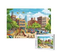 Jigsaw Puzzles for Adults 500 Piece Landscape Jigsaw Puzzles for Adults with Gift Box 52x38 cm,Wooden Puzzle Small Town Challenging Puzzle Games Home Decoration, for The Whole Family,p672t