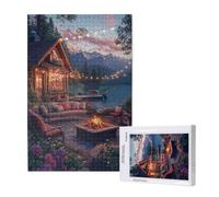 Jigsaw Puzzles for Adults 500 Piece Landscape Jigsaw Puzzles for Adults with Gift Box 52x38 cm, Wooden Puzzle Lake Challenging Puzzle Games Home Decoration, for The Whole Family,p1039t