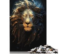 Jigsaw Puzzles for Adults 500 Piece Lion Black And Gold Jigsaw Puzzles for Adults for Educational Games Home Decor 500pcs (52x38cm)