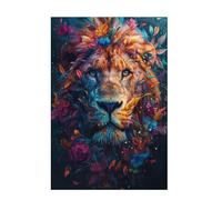 Jigsaw Puzzles for Adults 500 Piece Lion Large Puzzle Flower, Difficult Challenging Family Games for The Whole for Women, Wooden Jigsaws with Gift Box Packaging, Home Room Decor 52x38cm D-952