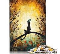 Jigsaw Puzzles For Adults 500 Piece Lizards Golden Dawn Wooden Puzzles Difficult Puzzles Educational Toy Gift Puzzle Games 500pcs (52x38cm)