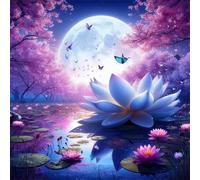 Jigsaw Puzzles For Adults 500 piece,Moon Lotus Lake jigsaw puzzle 45x45 cm Challenging puzzles,DIY Puzzle for Home Decoration Family Perfect Game
