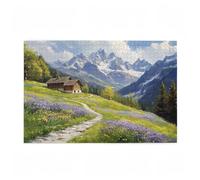 Jigsaw Puzzles for Adults 500 Piece Mountain Large Puzzle Farm, Difficult Challenging Family Games for The Whole for Women, Wooden Jigsaws with Gift Box Packaging, Home Room Decor 52x38cm D-476