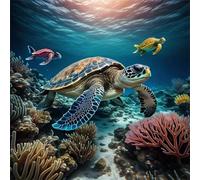 Jigsaw Puzzles For Adults 500 piece,Ocean Coral Turtle jigsaw puzzle 45x45 cm Challenging puzzles,DIY Puzzle for Home Decoration Family Perfect Game