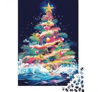 Jigsaw Puzzles for Adults 500 Piece Oil Painting Christmas Tree Jigsaw Puzzles for Adults for Educational Games Home Decor 500pcs (52x38cm)