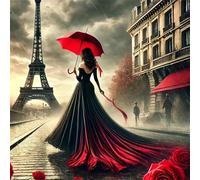 Jigsaw Puzzles For Adults 500 piece,Paris Rainy Day Woman jigsaw puzzle 45x45 cm Challenging puzzles,DIY Puzzle for Home Decoration Family Perfect Game