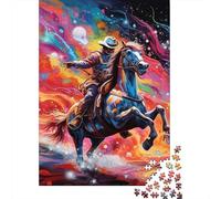 Jigsaw Puzzles for Adults 500 Piece Psychedelic Colored Horses Puzzles for Adults Woodenboard Puzzles Funny Gift 500pcs (52x38cm)