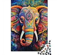 Jigsaw Puzzles for Adults 500 Piece Psychedelic Elephant Puzzles for Adults Woodenboard Puzzles Funny Gift 500pcs (52x38cm)