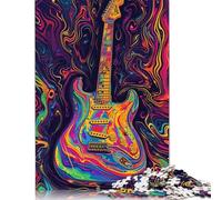 Jigsaw Puzzles for Adults 500 Piece Psychedelic Guitar Jigsaw Puzzles for Adults for Educational Games Home Decor 500pcs (52x38cm)
