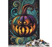 Jigsaw Puzzles for Adults 500 Piece Pumpkin Devil Jigsaw Puzzle Adult Woodenboard Puzzles Brain Teaser Puzzles For Adults 500pcs (52x38cm)