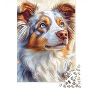 Jigsaw Puzzles for Adults 500 Piece Puzzle for Teenager AUSTRALIAN SHEPHERD Jigsaw Puzzle Wooden Jigsaw Gift Suitable Family Friends Puzzles 500pcs (52x38cm)