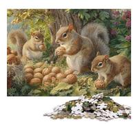 Jigsaw Puzzles for Adults 500 Piece Puzzle for Teenager Squirrelly Gathering Nature's Feast Jigsaw Puzzle Wooden Jigsaw Gift Suitable Family Friends Puzzles 500pcs (52x38cm)
