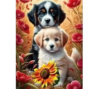 Jigsaw Puzzles for Adults 500 Piece Red Flower Dog, Jigsaws 500 pieces for adults Family Activity, Challenging puzzles Games, Colourful, Beautiful Decoration Puzzle