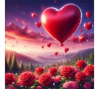 Jigsaw Puzzles For Adults 500 piece,Red Roses Romantic Scenery jigsaw puzzle 45x45 cm Challenging puzzles,DIY Puzzle for Home Decoration Family Perfect Game