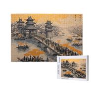 Jigsaw Puzzles for Adults 500 Piece Retro Jigsaw Puzzles for Adults with Gift Box 52x38 cm, Wooden Puzzle City Challenging Puzzle Games Home Decoration, for The Whole Family,p876t