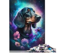 Jigsaw Puzzles for Adults 500 Piece Space Animal Dachshund Jigsaw Puzzles for Adults for Educational Games Home Decor 500pcs (52x38cm)