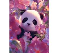 Jigsaw Puzzles for Adults 500 Piece Spring Panda Flowers, Jigsaws 500 pieces for adults Family Activity, Challenging puzzles Games, Colourful, Beautiful Decoration Puzzle