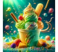 Jigsaw Puzzles For Adults 500 piece,Summer Fruit Ice Cream jigsaw puzzle 45x45 cm Challenging puzzles,DIY Puzzle for Home Decoration Family Perfect Game