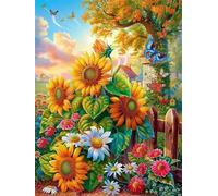 Jigsaw Puzzles for Adults 500 Piece Sunflower Hedge Sun, Jigsaws 500 pieces for adults Family Activity, Challenging puzzles Games, Colourful, Beautiful Decoration Puzzle