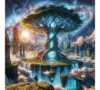 Jigsaw Puzzles for Adults 500 Piece Technology Energy Tree 45x45cm, Creative puzzles for adults 500 Piece Funny and Artistic Christmas Birthday Gifts for Boys Girls