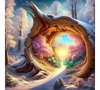 Jigsaw Puzzles For Adults 500 piece,Tree Hole Space Scenery jigsaw puzzle 45x45 cm Challenging puzzles,DIY Puzzle for Home Decoration Family Perfect Game