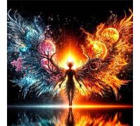 Jigsaw Puzzles for Adults 500 piece Water Fire Wings, 500 Piece Difficult jigsaw puzzles for adults, Challenging Jigsaws 500 pieces, Puzzle Game for The Whole for Women, Gifts for Men 45x45cm