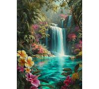 Jigsaw Puzzles for Adults 500 Piece Waterfall Tropical Woods, Jigsaws 500 pieces for adults Family Activity, Challenging puzzles Games, Colourful, Beautiful Decoration Puzzle
