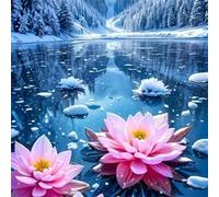 Jigsaw Puzzles for Adults 500 Piece Winter Woods Lotus 45x45cm, Creative puzzles for adults 500 Piece Funny and Artistic Christmas Birthday Gifts for Boys Girls