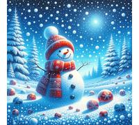 Jigsaw Puzzles For Adults 500 piece,Winter Woods Snowman jigsaw puzzle 45x45 cm Challenging puzzles,DIY Puzzle for Home Decoration Family Perfect Game
