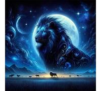 Jigsaw Puzzles for Adults 500 Pieces Animal Lion Moon, Puzzles for Adults, Challenging Game, Impossible Hard Challenge, Puzzle for Adult 500 Pieces