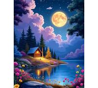 Jigsaw Puzzles for Adults 500 Pieces Cloud Night House, 52x38cm 500 pieces puzzles for adults, Educational Game Challenge Toy, Impossible Puzzle for Family Activity