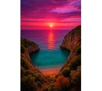 Jigsaw Puzzles for Adults 500 Pieces, Coast Sunset Ocean Puzzles for Adults 20.5x15 inch for Wall Decoration and Gifts