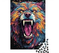 Jigsaw Puzzles for Adults 500 Pieces Colorful Exotic Bear Wooden Jigsaw Puzzle Educational Puzzle Family Game for Teenager Birthday 500pcs (52x38cm)