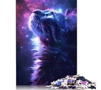Jigsaw Puzzles for Adults 500 Pieces Cosmic Cat Universal Gaze Jigsaw Puzzle Wooden Puzzle Suitable for Adults And over 18 Years Old Family Puzzle Game 500pcs (52x38cm)