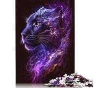 Jigsaw Puzzles for Adults 500 Pieces Cosmic Panther Face Puzzle for Adults Woodenboard Puzzles Fun Puzzles Games 500pcs (52x38cm)