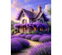 Jigsaw Puzzles For Adults 500 Pieces Cottage Purple Lavender puzzles 500 pieces for adults Teenagers Challenge Toy Educational Games Home Decoration Puzzle Gifts 52x38 cm/500pcs