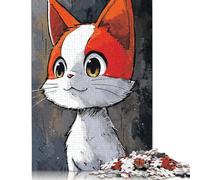 Jigsaw Puzzles for Adults 500 Pieces Curious Calico Cat Jigsaw Puzzle Wooden Puzzle Suitable for Adults And over 18 Years Old Family Puzzle Game 500pcs (52x38cm)