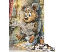 Jigsaw Puzzles for Adults 500 Pieces Curious Creature Reading Newspaper Jigsaw Puzzle Adult Creative Puzzles Brain Teaser Puzzles For Adults And Teenagers Gifts 500pcs (52x38cm)