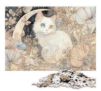 Jigsaw Puzzles for Adults 500 Pieces Enchanted Garden Whiskers Jigsaw Puzzle Adult Woodenboard Puzzles Brain Teaser Puzzles For Adults And Teenagers 500pcs (52x38cm)