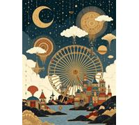 Jigsaw Puzzles for Adults 500 Pieces, Ferris Wheels City Puzzles for Adults 500 Pieces, Challenging Puzzle 20x15 inch, Interactive Puzzle Gift for Stress Selief and Relaxation
