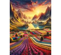Jigsaw Puzzles for Adults 500 Pieces,Flowers Fields Mountains jigsaw puzzle 52x38 cm Challenging DIY Puzzle for Home Decoration,Family puzzles Perfect for Game