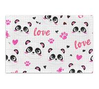 Jigsaw Puzzles for Adults 500 Pieces Gifts for Puzzle Lovers Hard Puzzle for Adults Animal Painting Decor Cute Cartoon Pandas Love, 20.5x14.9 Inch