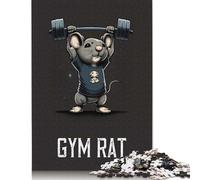 Jigsaw Puzzles for Adults 500 Pieces Gym Rat Puzzle for Adults Woodenboard Puzzles Fun Puzzles Games 500pcs (52x38cm)