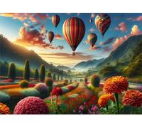 Jigsaw Puzzles for Adults 500 Pieces,Hot Air Balloon Fields jigsaw puzzle 52x38 cm Challenging DIY Puzzle for Home Decoration,Family puzzles Perfect for Game