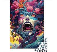 Jigsaw Puzzles for Adults 500 Pieces Japanese Female Monster Wooden Jigsaw Puzzle Educational Puzzle Family Game for Teenager Birthday 500pcs (52x38cm)